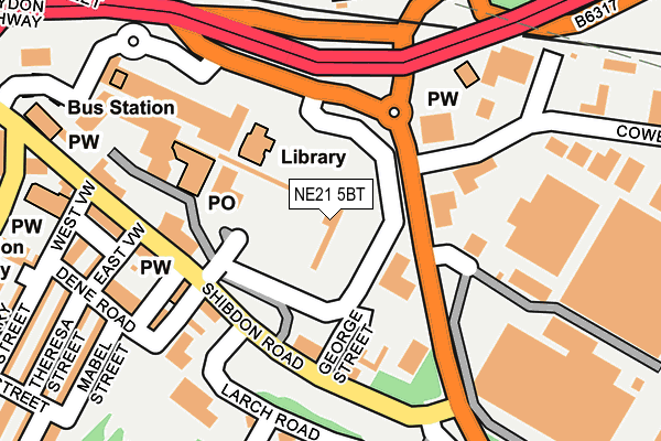 NE21 5BT map - OS OpenMap – Local (Ordnance Survey) NE21 5BT map - OS OpenMap – Local (Ordnance Survey)