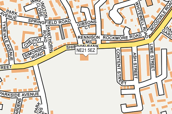 NE21 5EZ map - OS OpenMap – Local (Ordnance Survey) NE21 5EZ map - OS OpenMap – Local (Ordnance Survey)