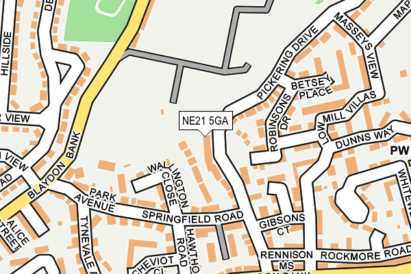 NE21 5GA map - OS OpenMap – Local (Ordnance Survey) NE21 5GA map - OS OpenMap – Local (Ordnance Survey)