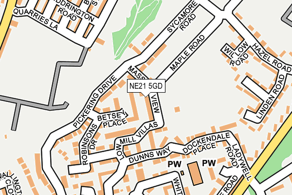 NE21 5GD map - OS OpenMap – Local (Ordnance Survey) NE21 5GD map - OS OpenMap – Local (Ordnance Survey)