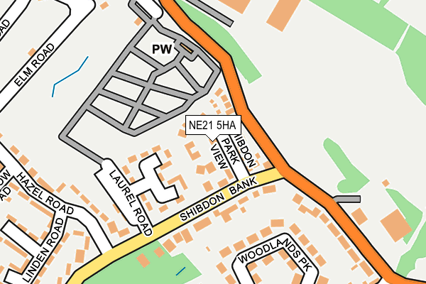 NE21 5HA map - OS OpenMap – Local (Ordnance Survey) NE21 5HA map - OS OpenMap – Local (Ordnance Survey)