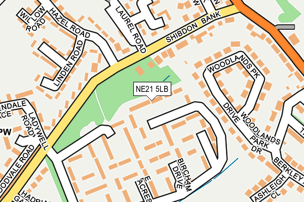 NE21 5LB map - OS OpenMap – Local (Ordnance Survey) NE21 5LB map - OS OpenMap – Local (Ordnance Survey)
