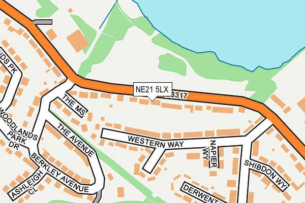 NE21 5LX map - OS OpenMap – Local (Ordnance Survey) NE21 5LX map - OS OpenMap – Local (Ordnance Survey)