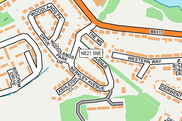 NE21 5NE map - OS OpenMap – Local (Ordnance Survey) NE21 5NE map - OS OpenMap – Local (Ordnance Survey)