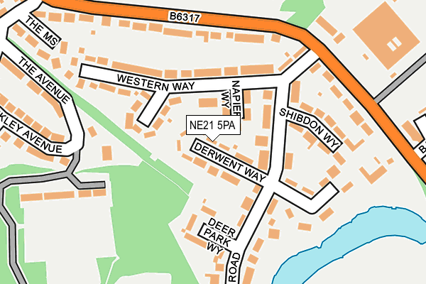 NE21 5PA map - OS OpenMap – Local (Ordnance Survey) NE21 5PA map - OS OpenMap – Local (Ordnance Survey)