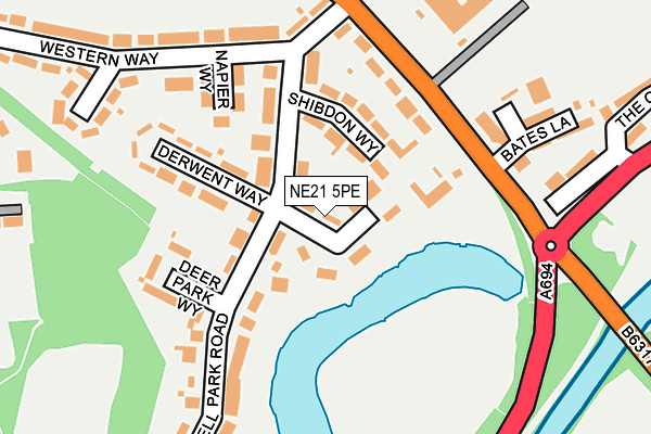 NE21 5PE map - OS OpenMap – Local (Ordnance Survey) NE21 5PE map - OS OpenMap – Local (Ordnance Survey)