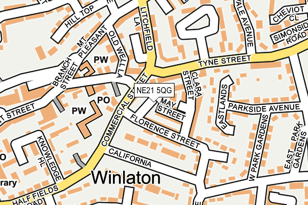 NE21 5QG map - OS OpenMap – Local (Ordnance Survey) NE21 5QG map - OS OpenMap – Local (Ordnance Survey)