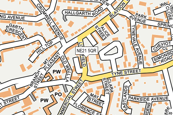 NE21 5QR map - OS OpenMap – Local (Ordnance Survey) NE21 5QR map - OS OpenMap – Local (Ordnance Survey)