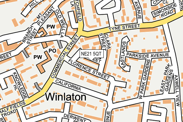 NE21 5QT map - OS OpenMap – Local (Ordnance Survey)