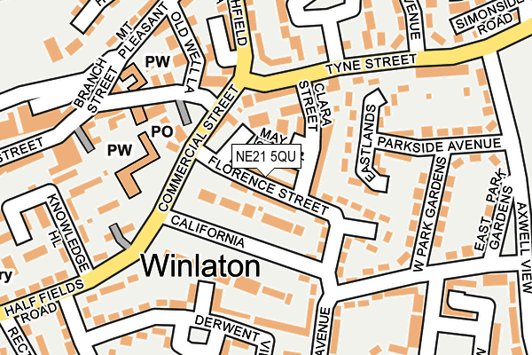 NE21 5QU map - OS OpenMap – Local (Ordnance Survey) NE21 5QU map - OS OpenMap – Local (Ordnance Survey)