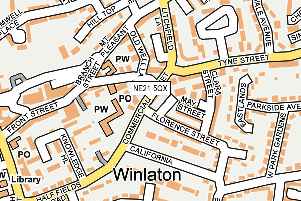 NE21 5QX map - OS OpenMap – Local (Ordnance Survey) NE21 5QX map - OS OpenMap – Local (Ordnance Survey)
