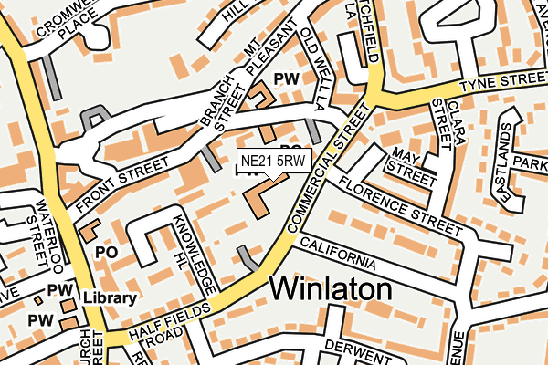 NE21 5RW map - OS OpenMap – Local (Ordnance Survey) NE21 5RW map - OS OpenMap – Local (Ordnance Survey)