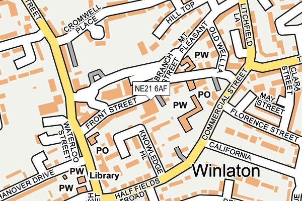 NE21 6AF map - OS OpenMap – Local (Ordnance Survey) NE21 6AF map - OS OpenMap – Local (Ordnance Survey)