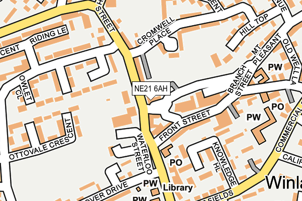 NE21 6AH map - OS OpenMap – Local (Ordnance Survey)