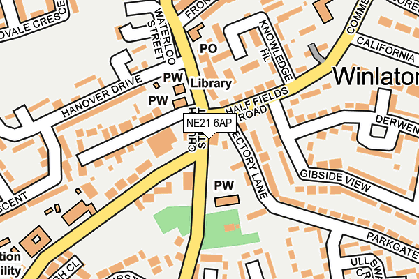 NE21 6AP map - OS OpenMap – Local (Ordnance Survey) NE21 6AP map - OS OpenMap – Local (Ordnance Survey)