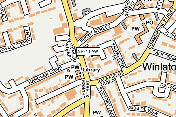 NE21 6AW map - OS OpenMap – Local (Ordnance Survey) NE21 6AW map - OS OpenMap – Local (Ordnance Survey)