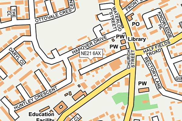 NE21 6AX map - OS OpenMap – Local (Ordnance Survey) NE21 6AX map - OS OpenMap – Local (Ordnance Survey)