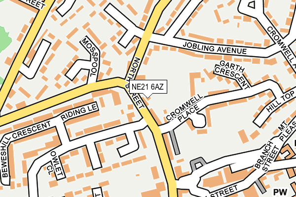 NE21 6AZ map - OS OpenMap – Local (Ordnance Survey) NE21 6AZ map - OS OpenMap – Local (Ordnance Survey)