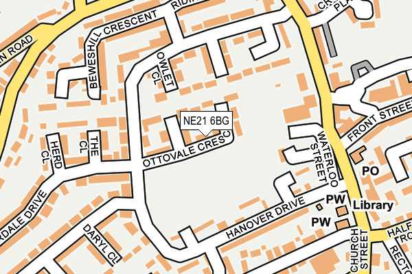 NE21 6BG map - OS OpenMap – Local (Ordnance Survey) NE21 6BG map - OS OpenMap – Local (Ordnance Survey)