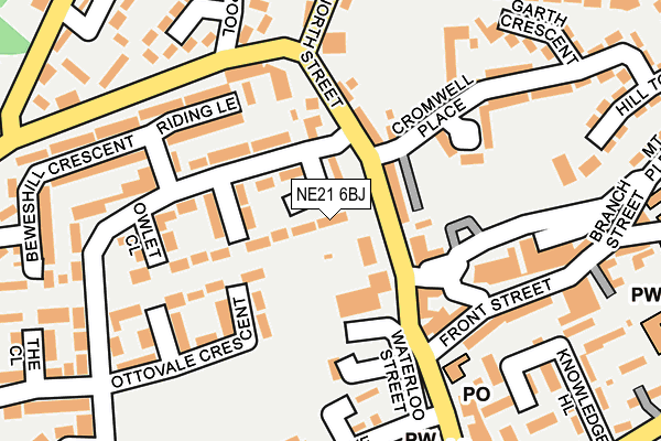 NE21 6BJ map - OS OpenMap – Local (Ordnance Survey) NE21 6BJ map - OS OpenMap – Local (Ordnance Survey)