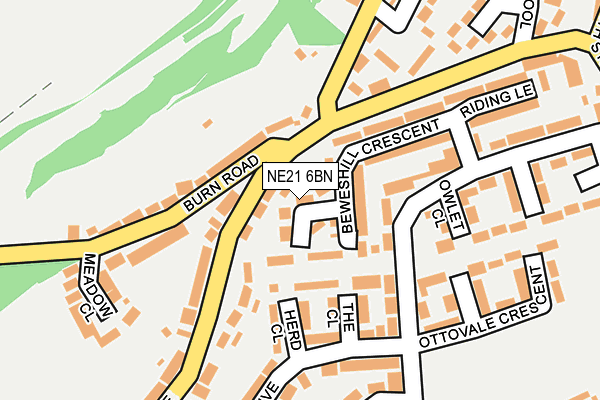 NE21 6BN map - OS OpenMap – Local (Ordnance Survey) NE21 6BN map - OS OpenMap – Local (Ordnance Survey)