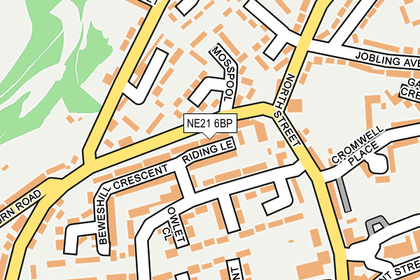NE21 6BP map - OS OpenMap – Local (Ordnance Survey) NE21 6BP map - OS OpenMap – Local (Ordnance Survey)
