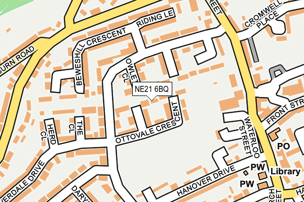 NE21 6BQ map - OS OpenMap – Local (Ordnance Survey) NE21 6BQ map - OS OpenMap – Local (Ordnance Survey)