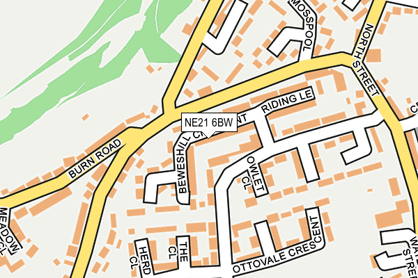 NE21 6BW map - OS OpenMap – Local (Ordnance Survey) NE21 6BW map - OS OpenMap – Local (Ordnance Survey)