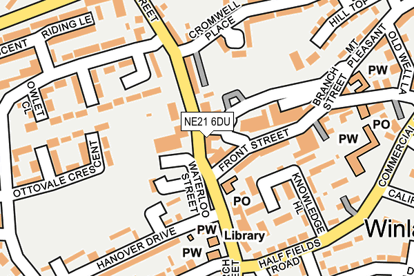 NE21 6DU map - OS OpenMap – Local (Ordnance Survey)