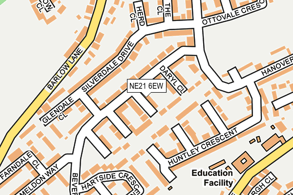 NE21 6EW map - OS OpenMap – Local (Ordnance Survey) NE21 6EW map - OS OpenMap – Local (Ordnance Survey)