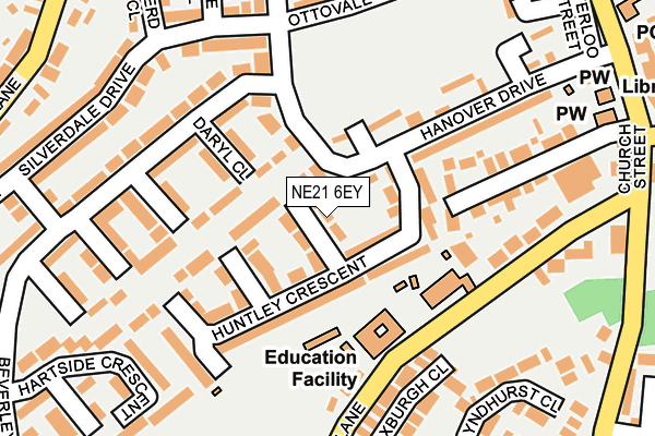NE21 6EY map - OS OpenMap – Local (Ordnance Survey)