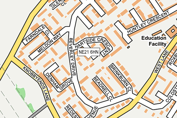 NE21 6HN map - OS OpenMap – Local (Ordnance Survey) NE21 6HN map - OS OpenMap – Local (Ordnance Survey)