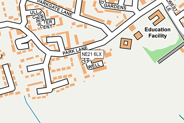 NE21 6LX map - OS OpenMap – Local (Ordnance Survey) NE21 6LX map - OS OpenMap – Local (Ordnance Survey)