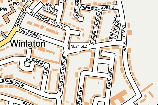 NE21 6LZ map - OS OpenMap – Local (Ordnance Survey) NE21 6LZ map - OS OpenMap – Local (Ordnance Survey)
