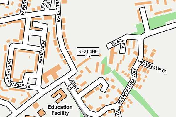 NE21 6NE map - OS OpenMap – Local (Ordnance Survey)
