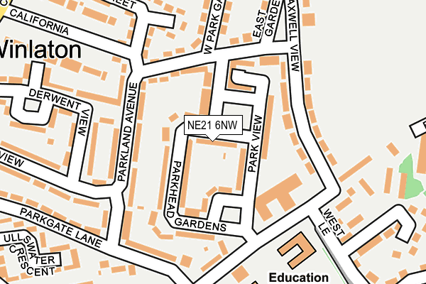 NE21 6NW map - OS OpenMap – Local (Ordnance Survey) NE21 6NW map - OS OpenMap – Local (Ordnance Survey)
