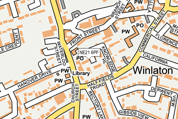 NE21 6PF map - OS OpenMap – Local (Ordnance Survey) NE21 6PF map - OS OpenMap – Local (Ordnance Survey)
