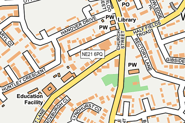 NE21 6PQ map - OS OpenMap – Local (Ordnance Survey) NE21 6PQ map - OS OpenMap – Local (Ordnance Survey)
