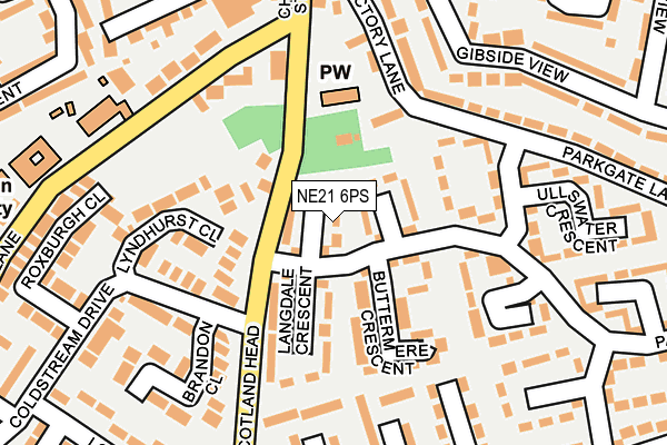 NE21 6PS map - OS OpenMap – Local (Ordnance Survey) NE21 6PS map - OS OpenMap – Local (Ordnance Survey)