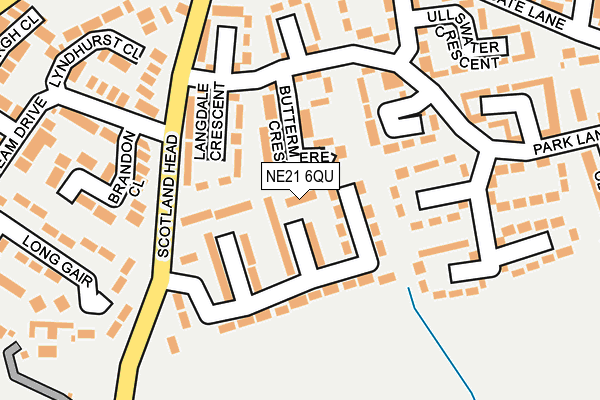 NE21 6QU map - OS OpenMap – Local (Ordnance Survey)