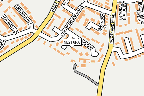 NE21 6RA map - OS OpenMap – Local (Ordnance Survey) NE21 6RA map - OS OpenMap – Local (Ordnance Survey)