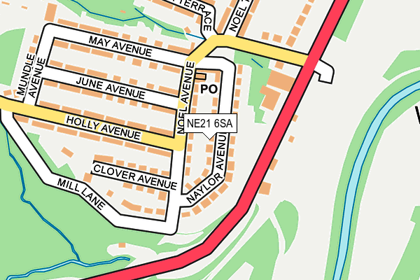 NE21 6SA map - OS OpenMap – Local (Ordnance Survey) NE21 6SA map - OS OpenMap – Local (Ordnance Survey)