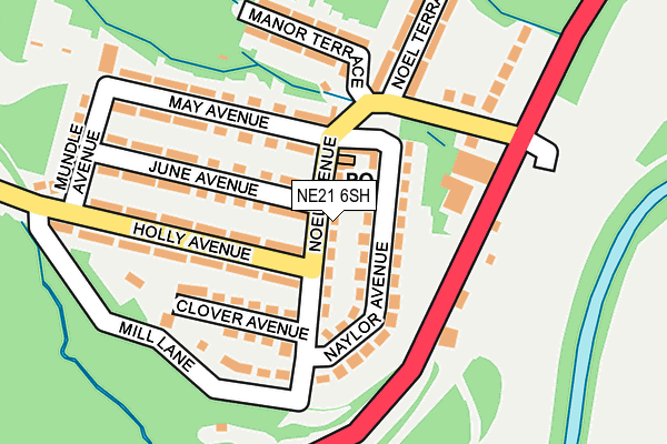NE21 6SH map - OS OpenMap – Local (Ordnance Survey) NE21 6SH map - OS OpenMap – Local (Ordnance Survey)
