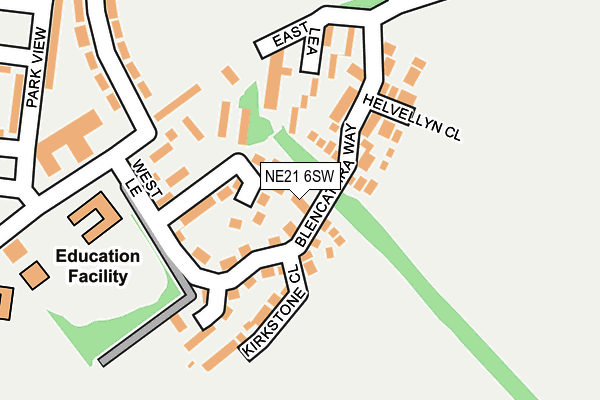 NE21 6SW map - OS OpenMap – Local (Ordnance Survey)