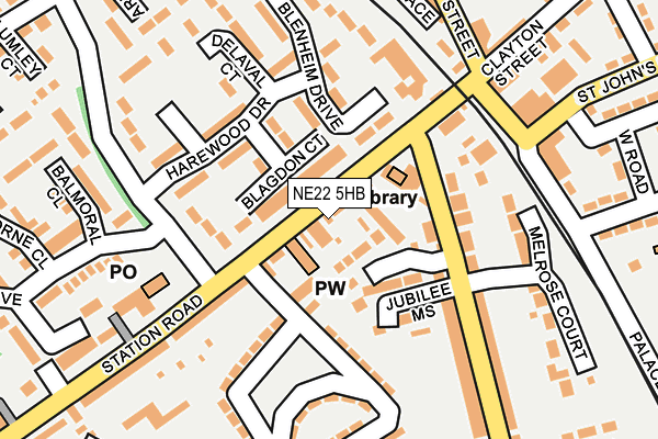 NE22 5HB map - OS OpenMap – Local (Ordnance Survey) NE22 5HB map - OS OpenMap – Local (Ordnance Survey)