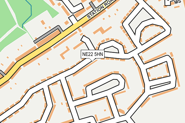 NE22 5HN map - OS OpenMap – Local (Ordnance Survey) NE22 5HN map - OS OpenMap – Local (Ordnance Survey)