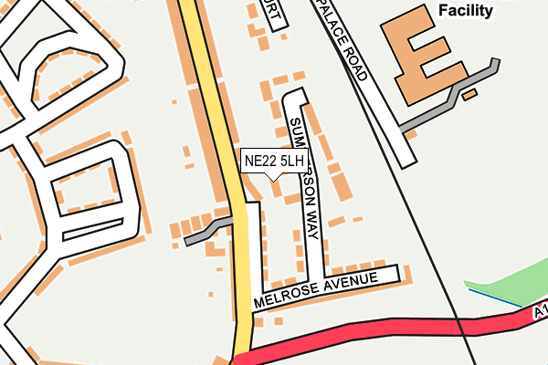 NE22 5LH map - OS OpenMap – Local (Ordnance Survey) NE22 5LH map - OS OpenMap – Local (Ordnance Survey)