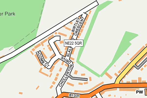 NE22 5QR map - OS OpenMap – Local (Ordnance Survey) NE22 5QR map - OS OpenMap – Local (Ordnance Survey)