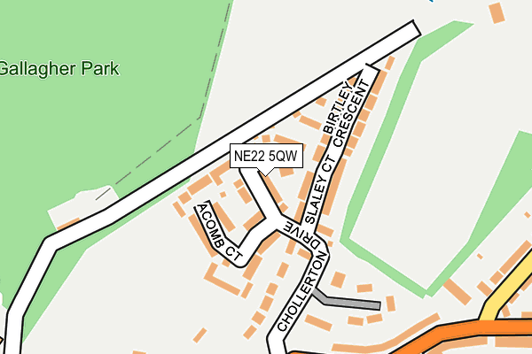 NE22 5QW map - OS OpenMap – Local (Ordnance Survey) NE22 5QW map - OS OpenMap – Local (Ordnance Survey)