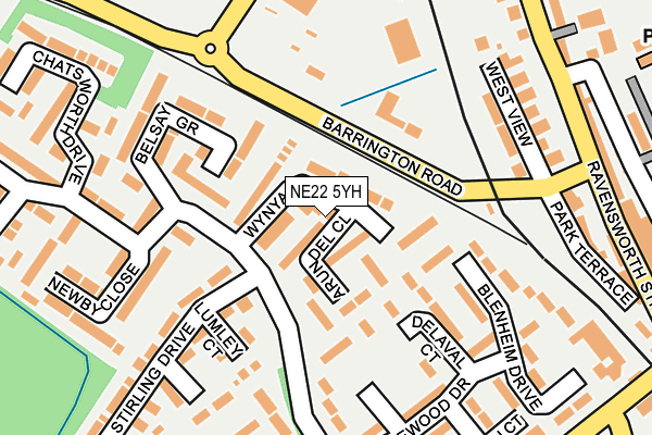 NE22 5YH map - OS OpenMap – Local (Ordnance Survey) NE22 5YH map - OS OpenMap – Local (Ordnance Survey)